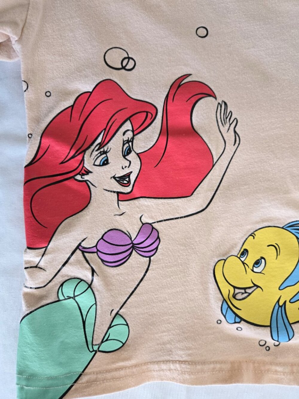 Disney The Little Mermaid Ariel & Flounder Pocket Tee | Kids Size XS - Picture 5 of 7
